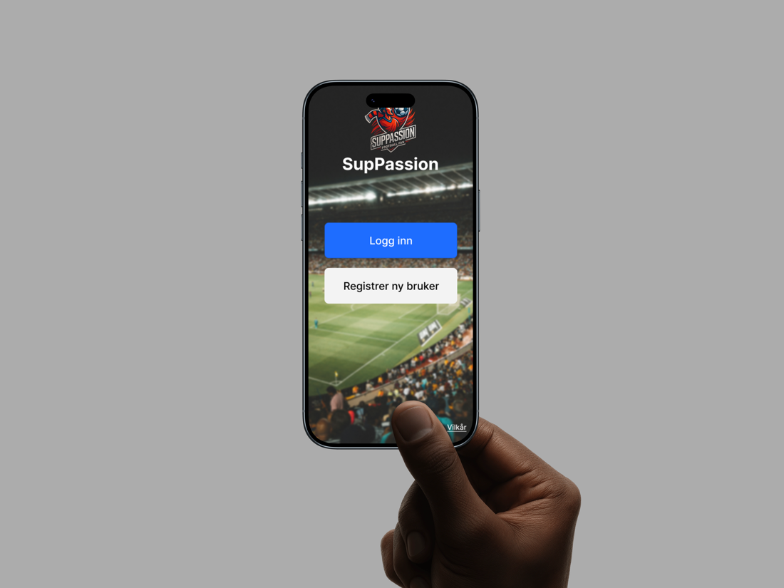 SupPassion login screen on a phone