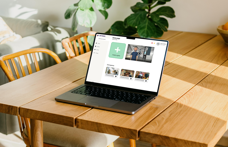 Wittario home page open on a laptop