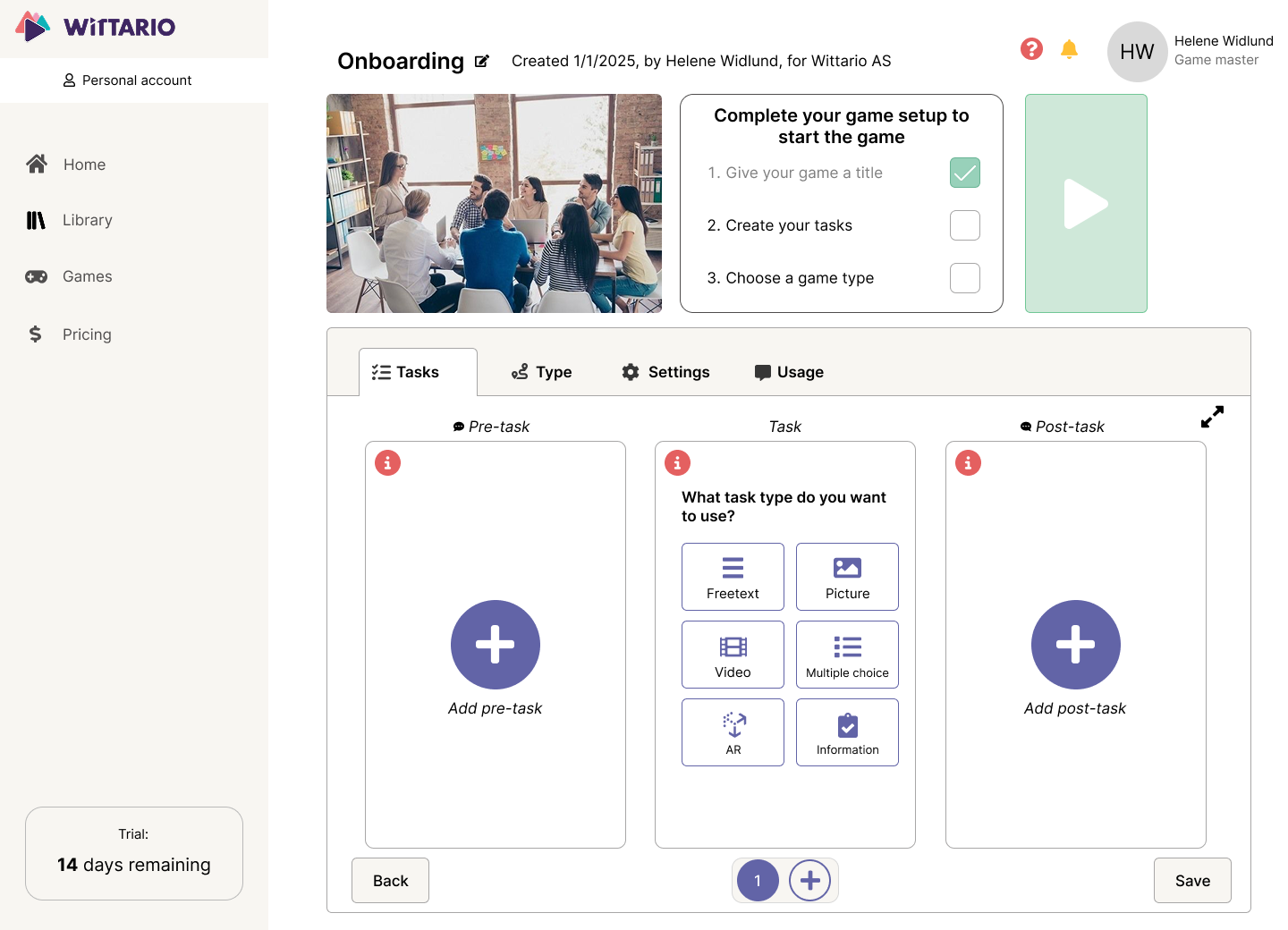 Redesigned task creation flow